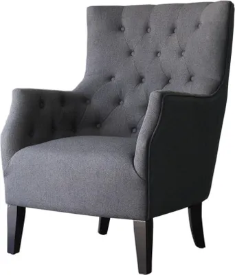 Image de Fauteuil Scandinave Tissu "Duchesse" - 76 x 83 x 100,5 cm - Gris