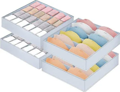 Produktbild von Famanu Aufbewahrungsboxen für Socken und Unterwäsche - 4er Set