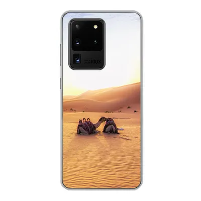 Produktbild von MuchoWow® Handyhülle Schutzhülle Hülle für Samsung Galaxy S20 Ultra Kamel - Wüste - Sand Silikon Softcase Handy Hülle - Karteninhaber