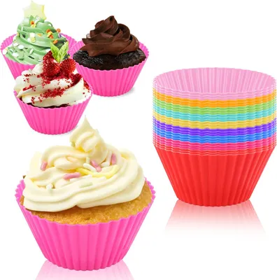 Produktbild von ASelected 27 Stück Silikon-Cupcake-Box Muffinform Silikon 9 Farbe