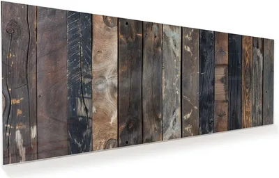 Produktbild von Glasbild 125x50cm in XXL für Wohnzimmer, Schlafzimmer Motiv Rustikale Holzplanken