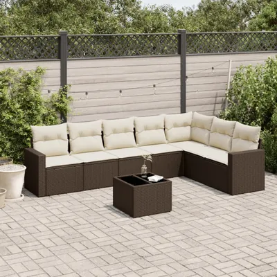 Immagine prodotto di Maison Exclusive - Set Divani da Giardino 8 pz con Cuscini Marrone in Polyrattan
