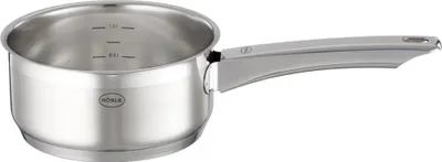 Produktbild von RÖSLE Stielkasserolle, Edelstahl, Ø16cm, 1.4 Liter, ohne Deckel, Charm, silberfarben matt/poliert, für alle Herdarten, Backofen & Spülmaschine, 91930