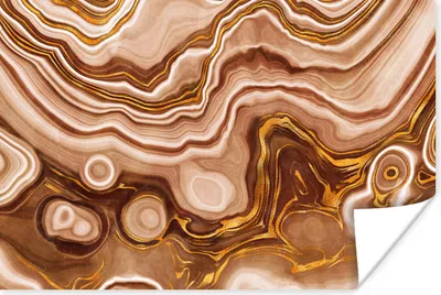 Produktbild von MuchoWow® Poster Gold - Achat-Geode - Steine - Braun 180x120 cm - Fotoplakat