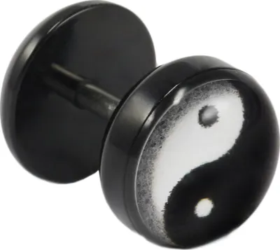 Produktbild von Fake Plug Ohrstecker mit Yin-Yang-Motiv