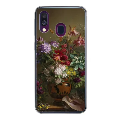 Produktbild von MuchoWow® Handyhülle Schutzhülle Hülle für Samsung Galaxy A40 Stilleben mit Blumen in einer griechischen Vase - Alte Meister - Kunst Silikon Softcase Handy Hülle - Handy-Tasche
