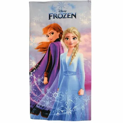Produktbild von Disney Strandlaken Strandtuch - 70 x 140 cm - Die Eiskönigin - Völlig unverfroren Anna und Elsa