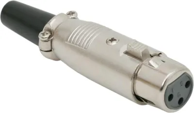 Productafbeelding van 5x XLR-aansluiting, 3-polig - Audioaansluiting - Schroefmontage - met trekontlasting - Metalen behuizing - 5 stuks [05206]