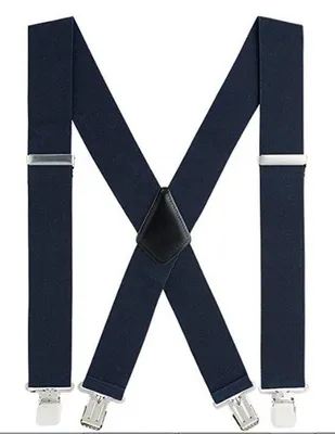 Immagine prodotto di Cinturini per pantaloni da uomo con cinturini larghi, cinturini superelastici e 4 fibbie rinforzate a forma di X - regolabili fino a 120 cm, blu