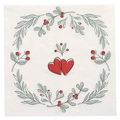 Produktbild von 300 Servietten, 3-lagig 1/4-Falz 33 cm x 33 cm "Berries"