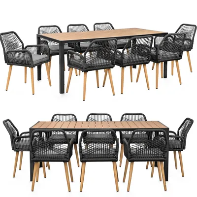 Two identical outdoor dining sets are shown against a white background.