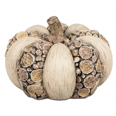 Produktbild von Formano - Deko-Kürbis 17cm Holzoptik