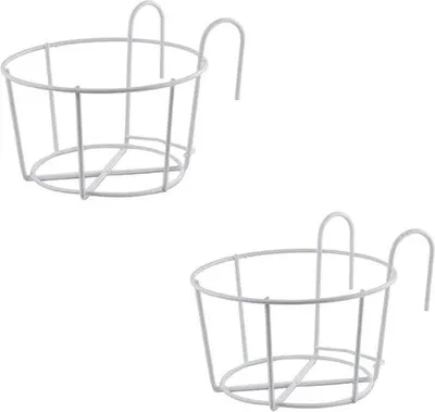 Productafbeelding van Famanu plantenbakken, set van 2 - Ophangbaar, rond, voor balkon en tuin
