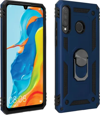 Produktbild von Avizar, Hybrid Handyhülle mit Ring Halterung für Huawei P30 Lite, Nachtblau