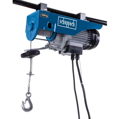 Image de Treuil électrique Scheppach HRS300 - 230V | Capacité de charge : 125 kg et 250 kg avec poulie de dérivation | Hauteur de levée : 12 mètres et 6 mètres avec poulie de dérivation