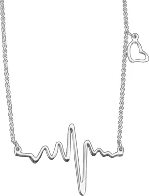 Produktbild von Halskette EKG Design Exquisite Legierung Herzform Anhänger Schlüsselbeinkette für Club-Silber