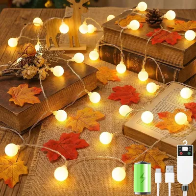 LED-Lichterkette 20 m, 120 LEDs, warmweiß, IP65, Akku, Timer