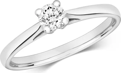 Produktbild von Funkelndes Feuer 9 Karat (375) Weißgold Damen - Diamant Solitärring Brillant-Schliff 0.35 Karat H - I1, 50 (15.9); TRS320479KWRSK