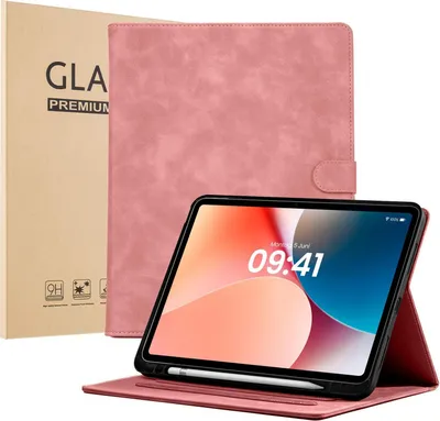 Produktbild von LBH Tablet Schutzhülle + 2x 9H Display Glas für Apple iPad Air 6. Gen 13 Zoll Cover Case Schutz Tablet Farbe: Rosa
