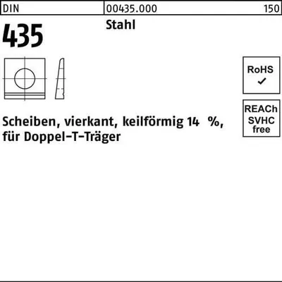 Produktbild von Reyher  I-Scheiben DIN 435 Stahl / ÜH 22 (100 Stück)
