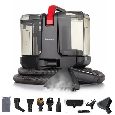Immagine prodotto di LEHMANN SteamWash 1800: aspiralavatrice e pulitore a vapore 4 in 1 - Acqua calda a 60°C e vapore a 116°C, ideale per divani, auto e ambienti domestici