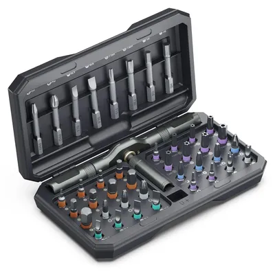 Image de Jeu de tournevis 42 en 1 - Embouts magnétiques - Tournevis à cliquet - Kit de réparation portable - Kit multifonction à cliquet - 40 pièces - Tournevis
