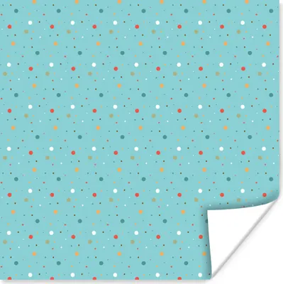 Produktbild von MuchoWow® Poster Polka dots - Blau - Muster 50x50 cm - Wohnzimmerdekoration