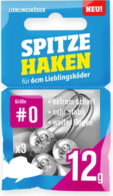 Produktbild von Lieblingsköder Spitze Haken #0 - Kopf: 12 g