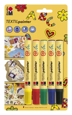 Obrázek produktu pro Marabu 0117 00 080 Malíř na textil, různé blistry po 5 ks, 5 x 2-4 mm