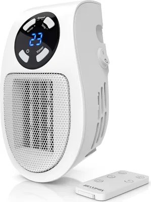Produktbild von Brandson Steckdosen Heizlüfter, 500W Mini Heizung mit Temperaturregelung & Fernbedienung, Überhitzungsschutz, Automatische Abschaltung, Weiß