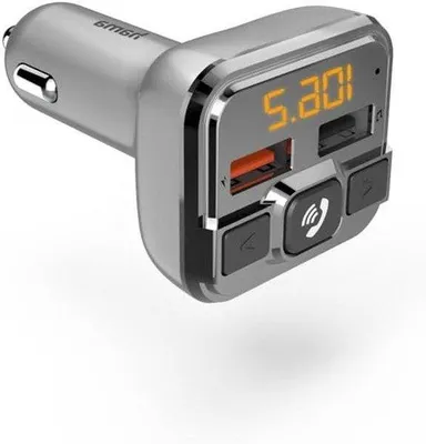Immagine prodotto di Adattatore Bluetooth per auto - Streaming musicale - 2 porte USB - Grigio - 2 prese