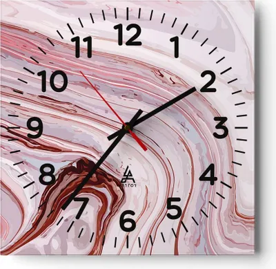 Produktbild von Wanduhr - Quadrat - Glasuhr - Abstraktion modern - 40x40cm - Schleichendes Uhrwerk - Lautlos - zum Aufhängen bereit - Dekoration Modern - Wanddekoration aus Glas - C4AC40x40-4051