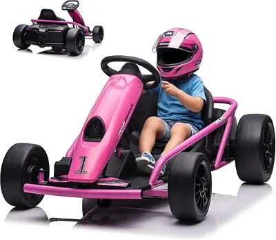 Zdjęcie produktu dla Gokart elektryczny dla dzieci drift na baterię 24V różowy