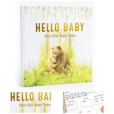 Produktbild von Baby Erinnerungsbuch Set mit Geschenkbox – DIY Schwangerschaft & Baby Wachstumstagebuch, 100 Seiten, Hardcover