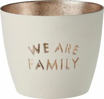 Immagine prodotto di Gift Company Windlicht Madras We are family M, Teelichthalter, Kerzenhalter, Eisen, Weiß, Gold, 8.5 cm, 1063304001