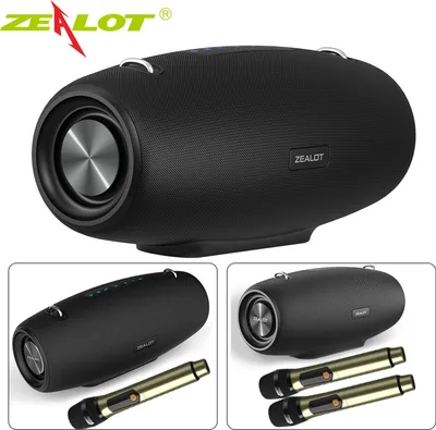 Obrázek produktu pro ZEALOT S67 Přenosný bezdrátový reproduktor s technologií BT 5.0, vodotěsný reproduktor IPX6, 60 W, MIC, AUX, TF karta, USB, bezdrátový venkovní reproduktor, dlouhá doba přehrávání, kompaktní a přenosný, ideální na párty, černý