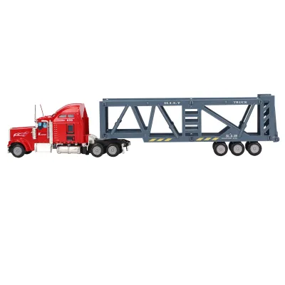 Imagen del producto de Camión contenedor con control remoto, camión contenedor de juguete, modelo de camión contenedor, juguete de semirremolque de aleación, modelo de vehículo camión contenedor, modelo de camión a escala 1/65