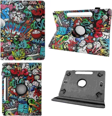 Produktbild von Für Apple iPad Air 11 Zoll 2025 / 2024 360 Grad Motiv 22 Tablet Tasche Kunst Leder Etuis Hülle