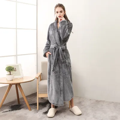 Produktbild von 360Home Dicker flanell Bademantel für Paare XXXL Damen