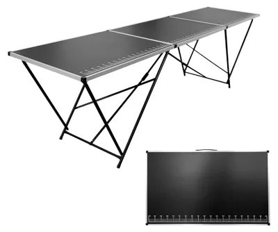 Produktbild von Klappbarer Tapeziertisch, Stabiler Arbeitstisch, Mehrzwecktisch, Flohmarkttisch 300x60 cm, Multifunktionstisch bis 30 kg belastbar