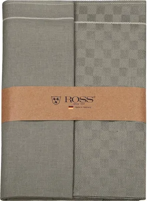Produktbild von Ross 2er Pack Zwirn Halbleinen Geschirrtücher Karofond 50x70 cm flanell