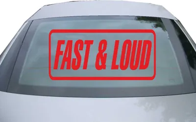 Produktbild von Indigos UG - Aufkleber Heckscheibe & Motorklappe DE6449 - rot - 600x285 mm - Fast loud - Auto Scheiben Fenster Heckklappe Tuning Racing JDM - Die cut