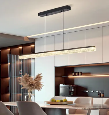 LED-Hängeleuchte dimbar, 150 cm, 60 W, Schwarz, höhenverstellbar