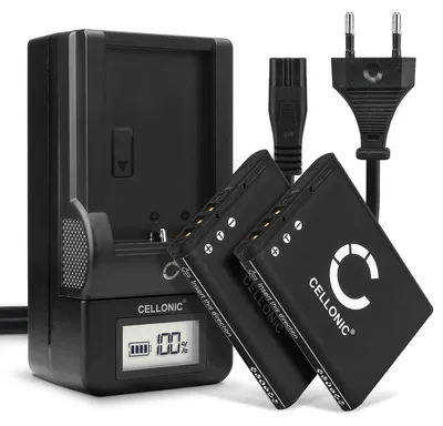Image de CELLONIC 2x Batterie pour Appareil photo Compatible avec Toshiba Camileo SX900, Camileo SX500, Camileo BW10, PX1686 - (740mAh, 3.7V) + Chargeur
