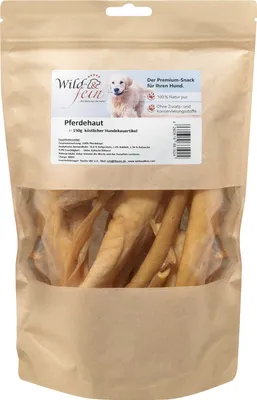Produktbild von Wild & Fein Pferdehaut - 150 g - natürlicher Kausnack für Hunde