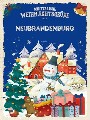 Produktbild von vianmo Holzschild 40x30 cm Weihnachtsgrüße aus NEUBRANDENBURG