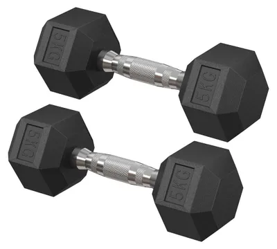 Produktbild von Set mit 2 Hanteln, schwarz, insgesamt 10 kg, 28 x 10,5 x 9,5 cm
