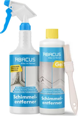 Produktbild von ABACUS® Schimmelentferner Spray & Gel mit Pinsel, Antischimmelspray mit Hafteffekt gegen Schimmel Extrem starkes Anti-Schimmel-Gel entfernt in Minuten