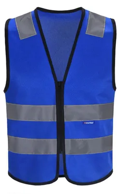 Immagine prodotto di Gilet di sicurezza da uomo, riflettente, con zip, colore blu, taglia M