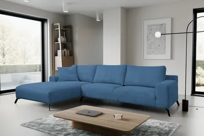 Produktbild von VENASI ASPEN CORD Links Ecksofa ohne Schlaffunktion Sofa L Form Eckcouch Couchgarnitur Couch BLAU